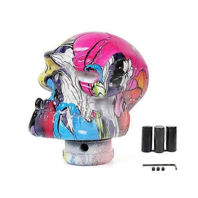 Manual Car Skull Head Shaped Style Resin Graffiti Gear Shift Knob Mixed Pattern Gear Stick Shifter Lever Handle SFN153