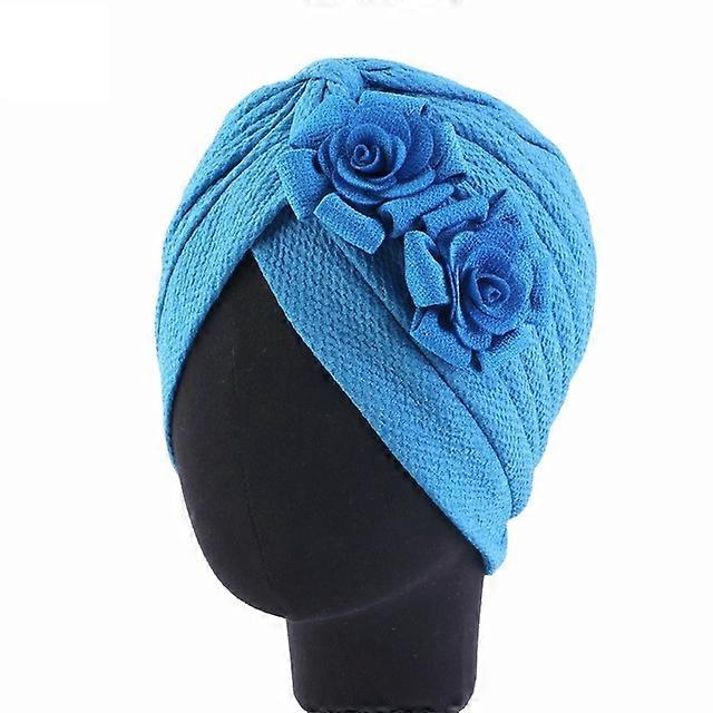 Fashion Women Ruffle Flower Turban Headwrap Hairnet Chemo Cap Beanie Musulman Turbante Mujer Hijab Scarf Cap Headwear
