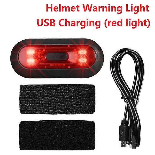 Motorcycle Helmet LED Warning Light USB Charge Bike Night Safety Signal Light Tail Lamp Waterproof Riding Helmet Flash lamp F