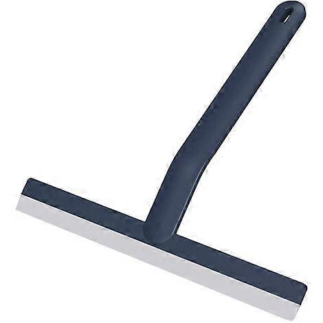 Shower Squeegee, Long Handle Silicone Bathroom Squeegee, Universal Wall Mounted Window Cleaning Tool Equipment (Navy Blue)