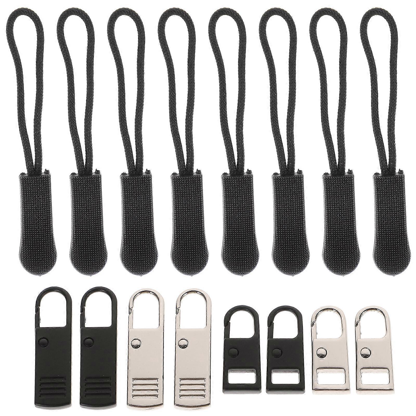 16Pcs Zipper Pull Tab Alloy Zipper Puller Replacement Puller Slider Detachable Zipper Extender