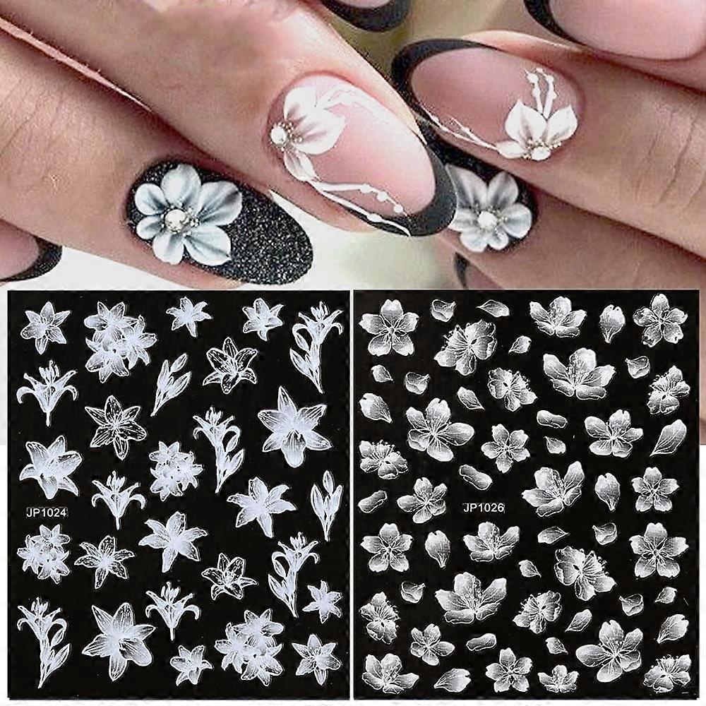 Stickers Décalcomanies Pour Nail Art – Motifs Fleurs Et Dentelle – Accessoire Ongles – Neuf, Emballage D'origine