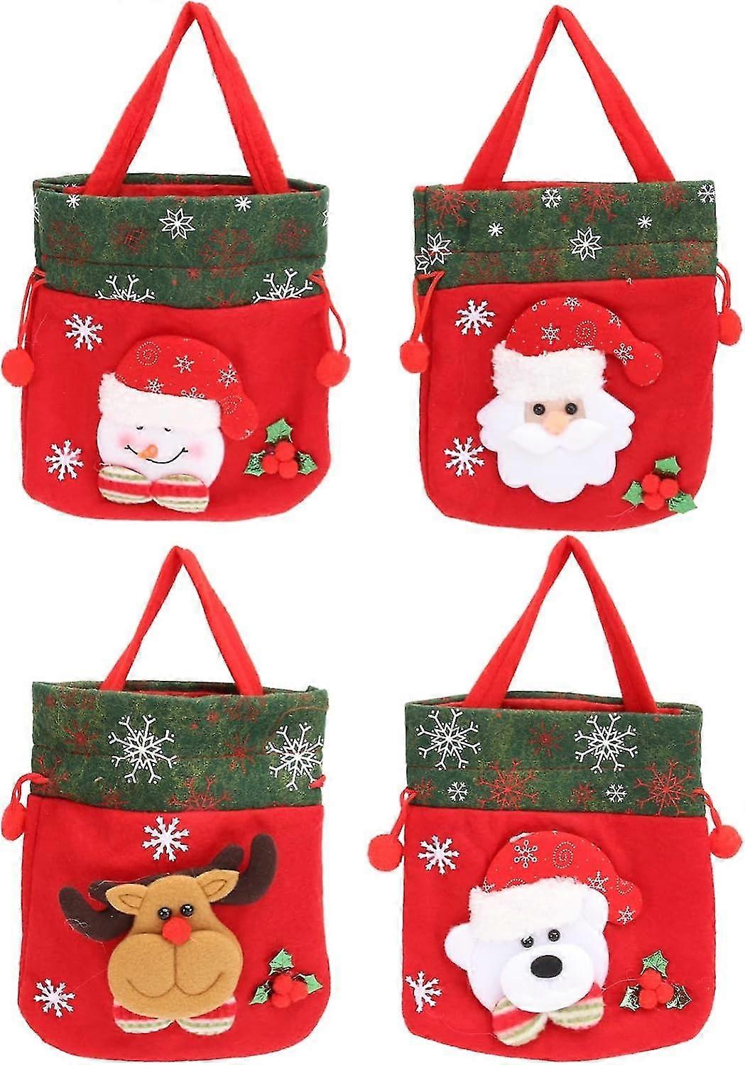 2025年、クリスマス不織布ギフトバッグクリスマスデコレーションギフトバッグサンタクロースバケツギフトバッグパーティー用品用ハンドル付き雪だるまトートバッグ