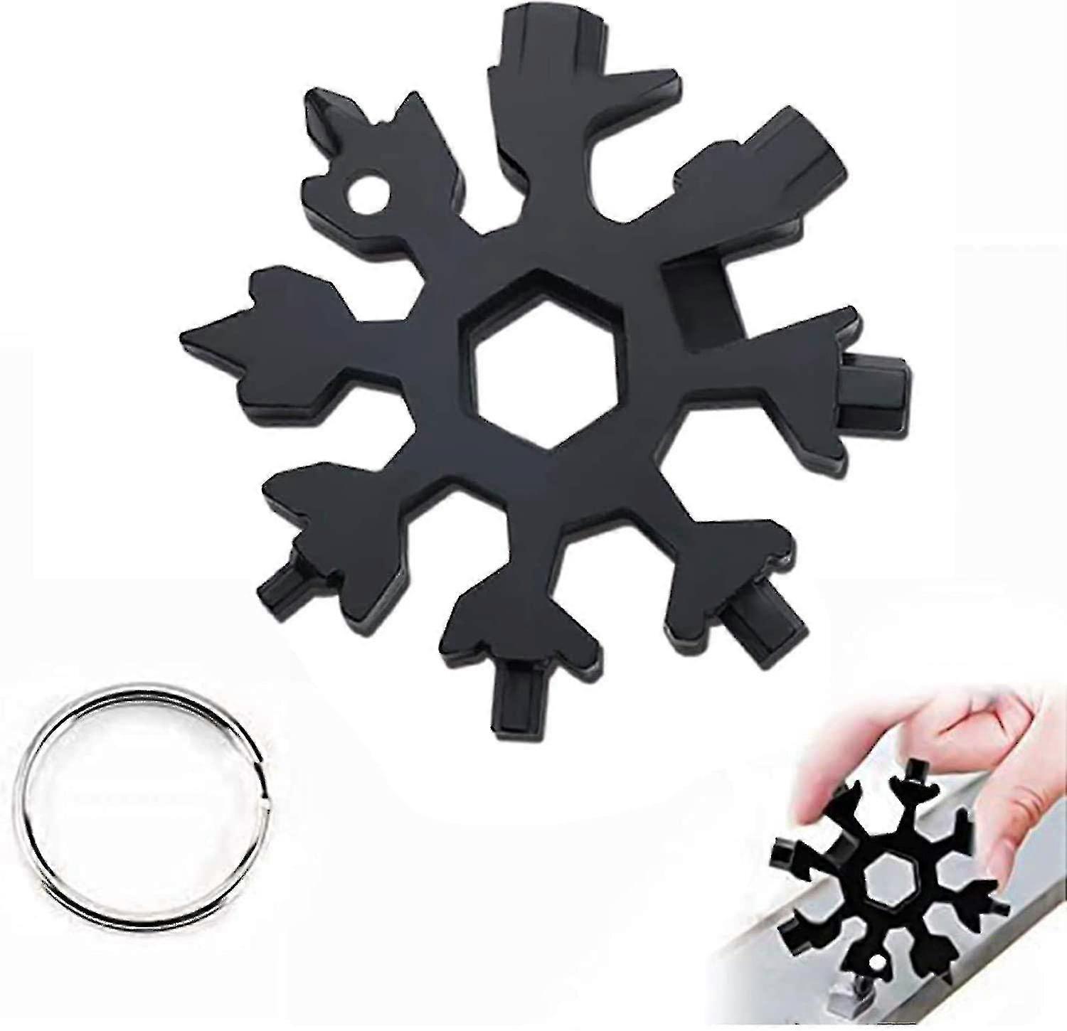 Lbq-18-in-1 Stainless Steel Snowflake Multi-tool Snowflake Tool Card Compact Snowflake Tool