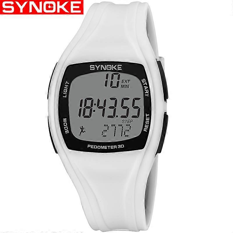 SYNOKE Digital Pedometer Watch Men Silicone Strap Led Electronic Display Luminous Multifunction Wristwatch Military Reloj Hombre