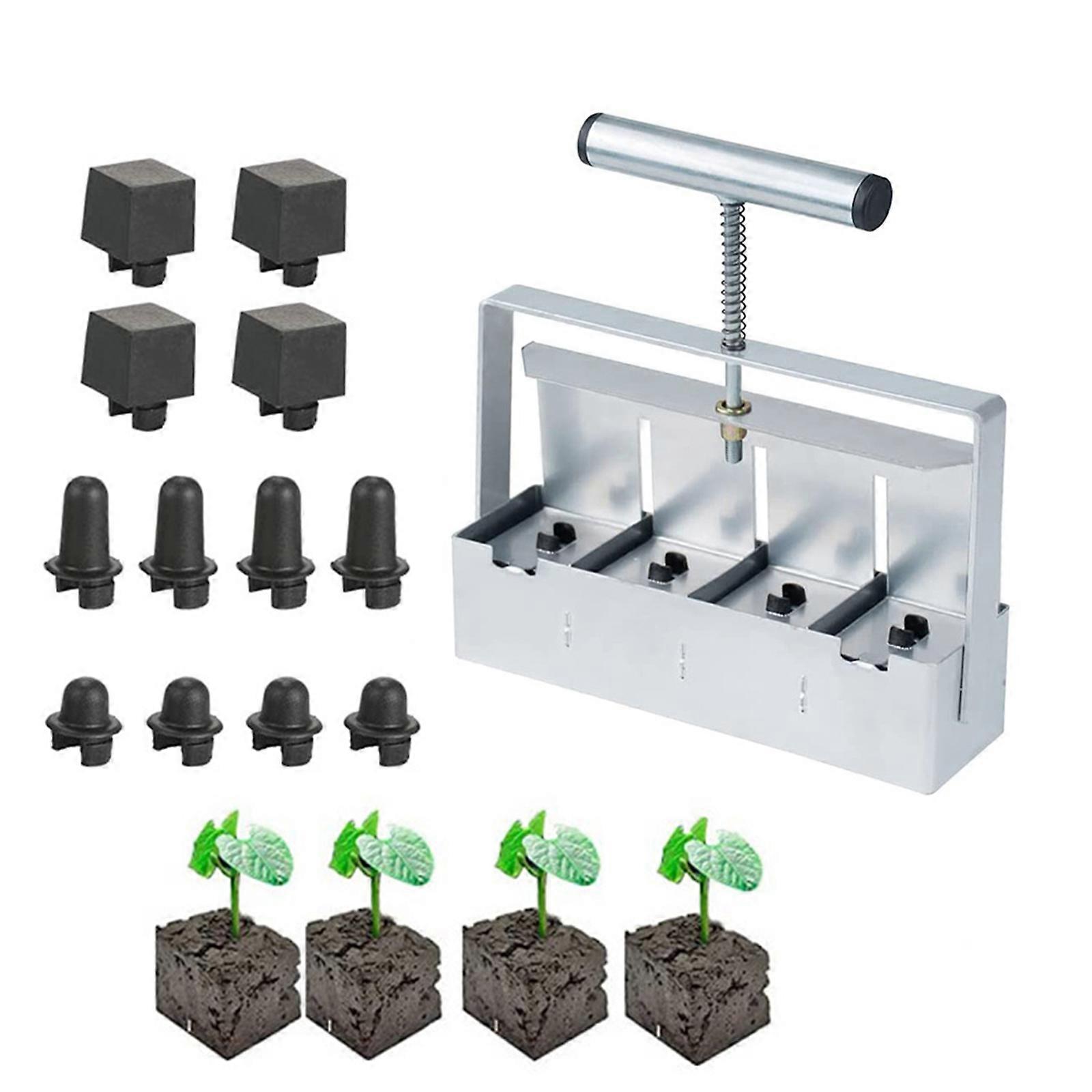 Manueller Bodenblockierer-Satz Soil Block Maker Mold Sämlings-Futterautomat für Saatgutstater