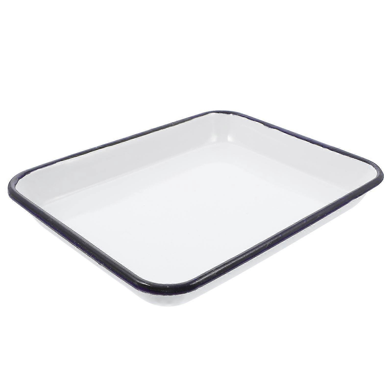 Enamel Trays Enamel Square Plate Table Organizer Laboratory Square Plate Tool Laboratory Utility Organizer Enamel Plate Tray
