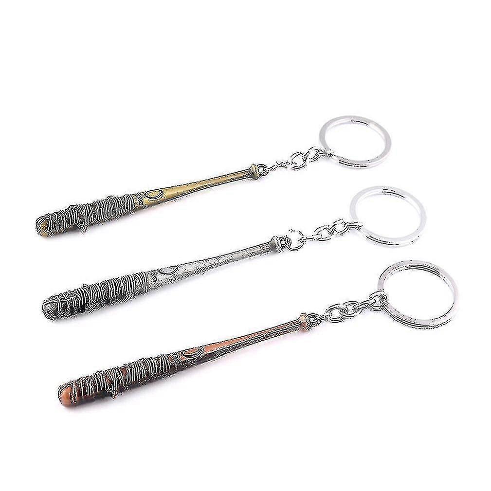 3pcs Walking Dead Baseball Stick Keychains Key Ring