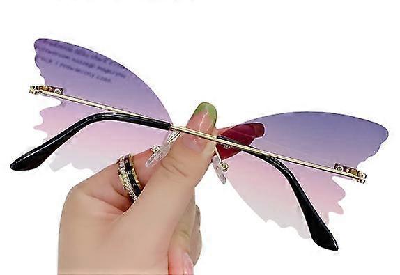 Sunglasses Rimless Wave Glasses Fire Shape Glasses Eyewear For Party