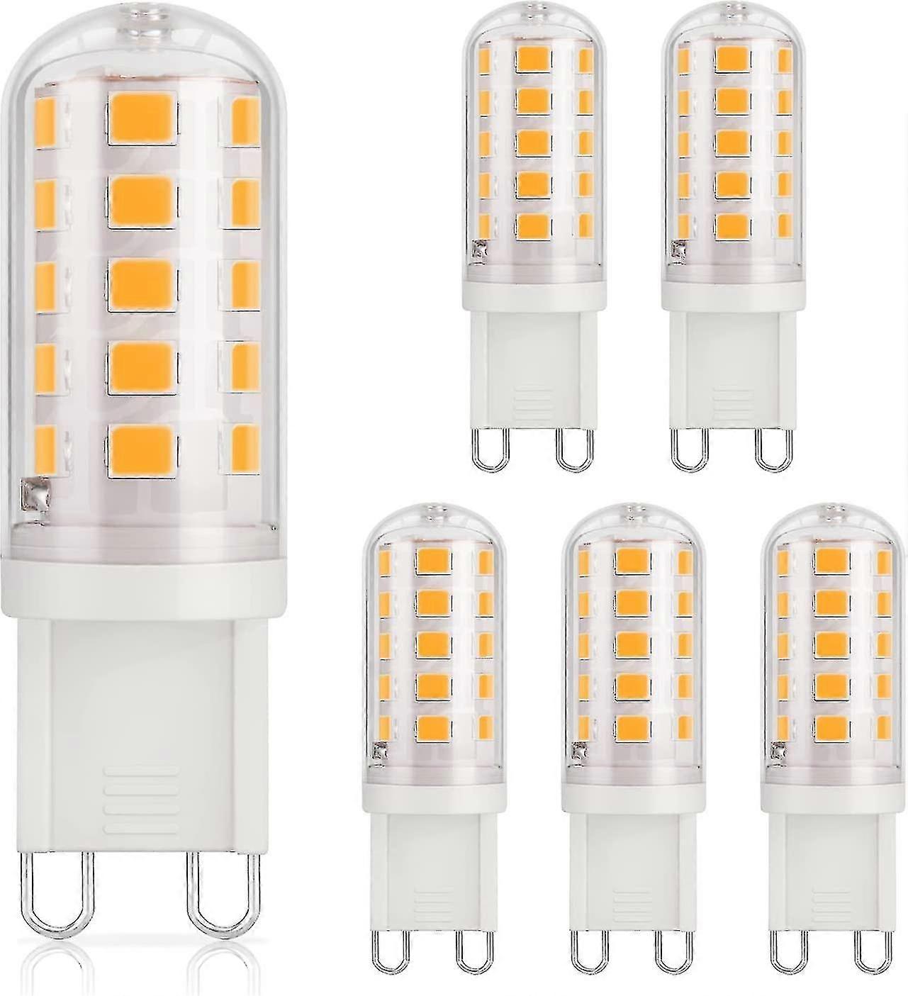 6pcs G9 Led Bulb 3w, 430lm, 40w Halogen Equivalent, Warm White 3000k, 220-240v, Cri>85, Non-dimmable, Energy Saving, Ceramic Base, Standard G9 Base