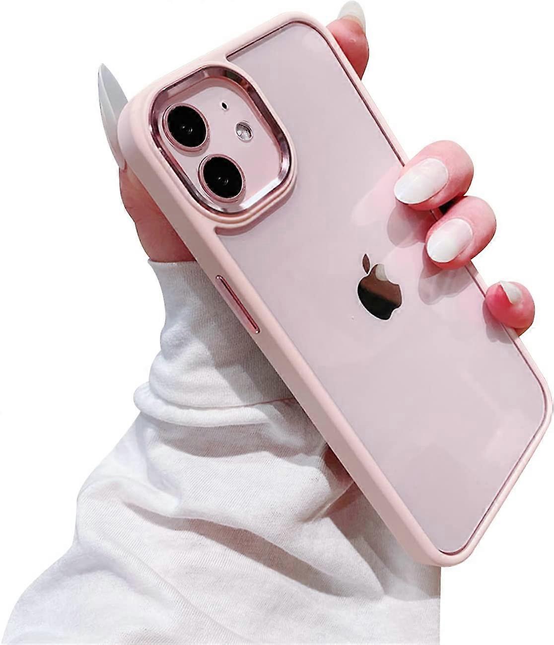 Compatible with iPhone 11 Case, Cute Clear PC Back with Soft Silicone Bumper Design and Shockproof Anti-Scratch Slim with Colored Edges Case for iPhon