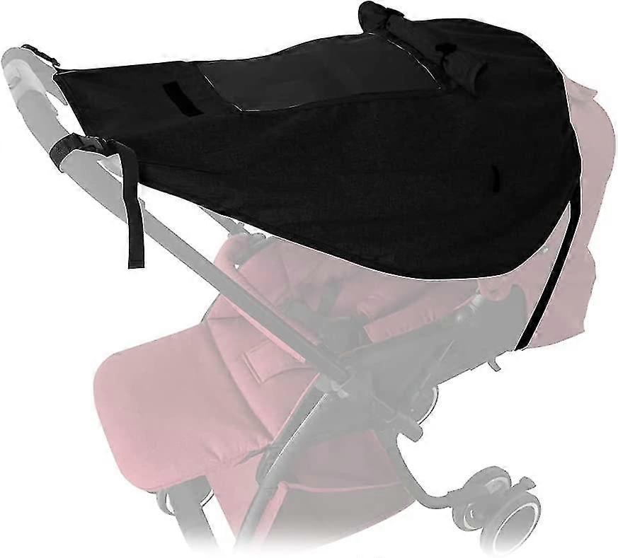 Pram Sunshade Sun Cover, Sun Shade Stroller For Baby, Universal Waterproof Stroller Sunshade Cover Anti-uv With Viewing Window For Stroller(black)