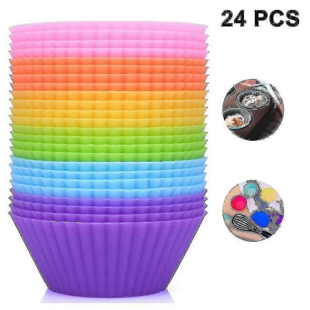 24pcs Round Cake Cup Silicone Muffin Cup