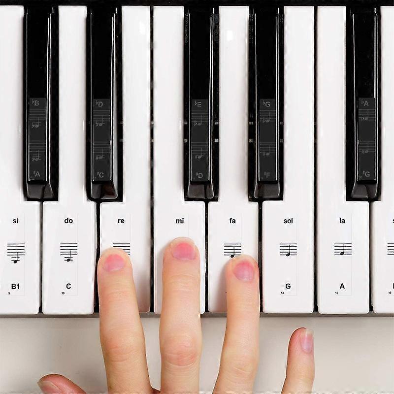 54/61/88 Transparent Piano Keyboard Sticker Keyboard Phonetic Stickers Electronic Keyboard Key Note Sticker Symbol Recognition