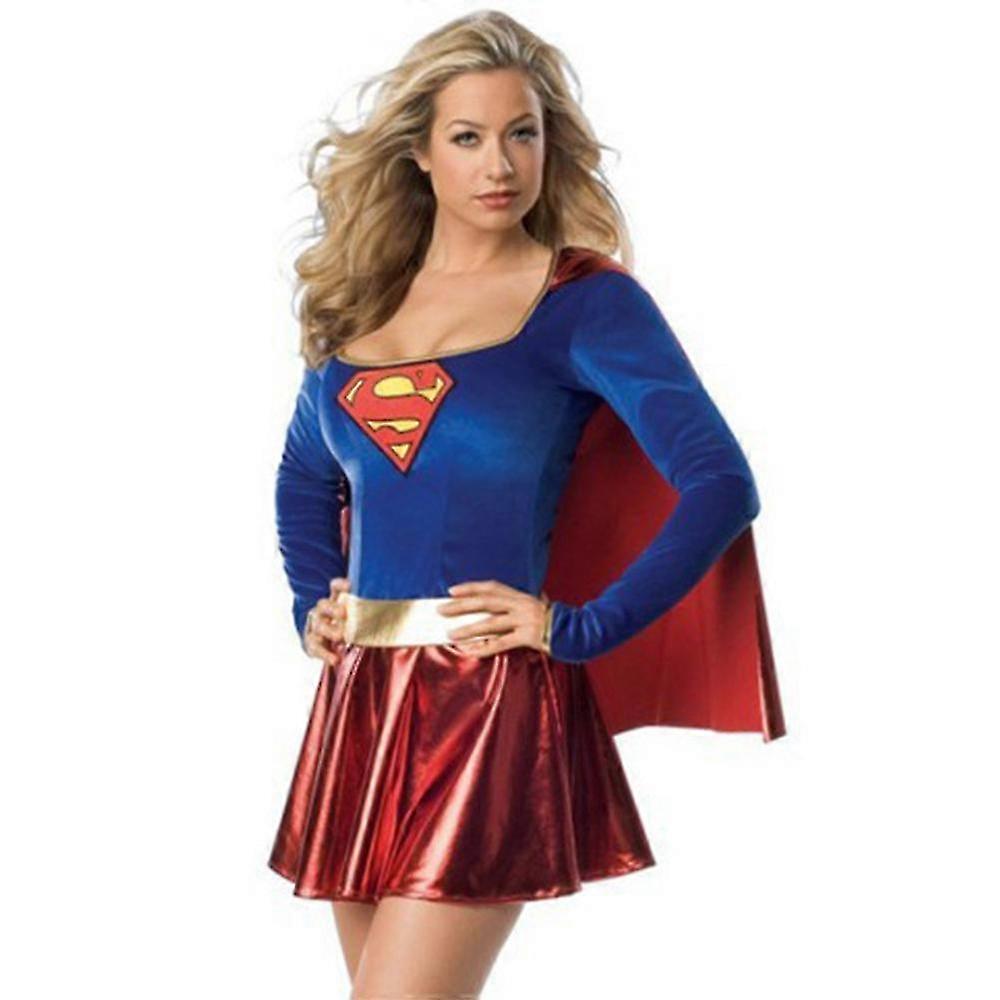 スーパーガールコスプレパーティーショーコスチュームドレスファンシードレスアップ衣装セット女性ギフト