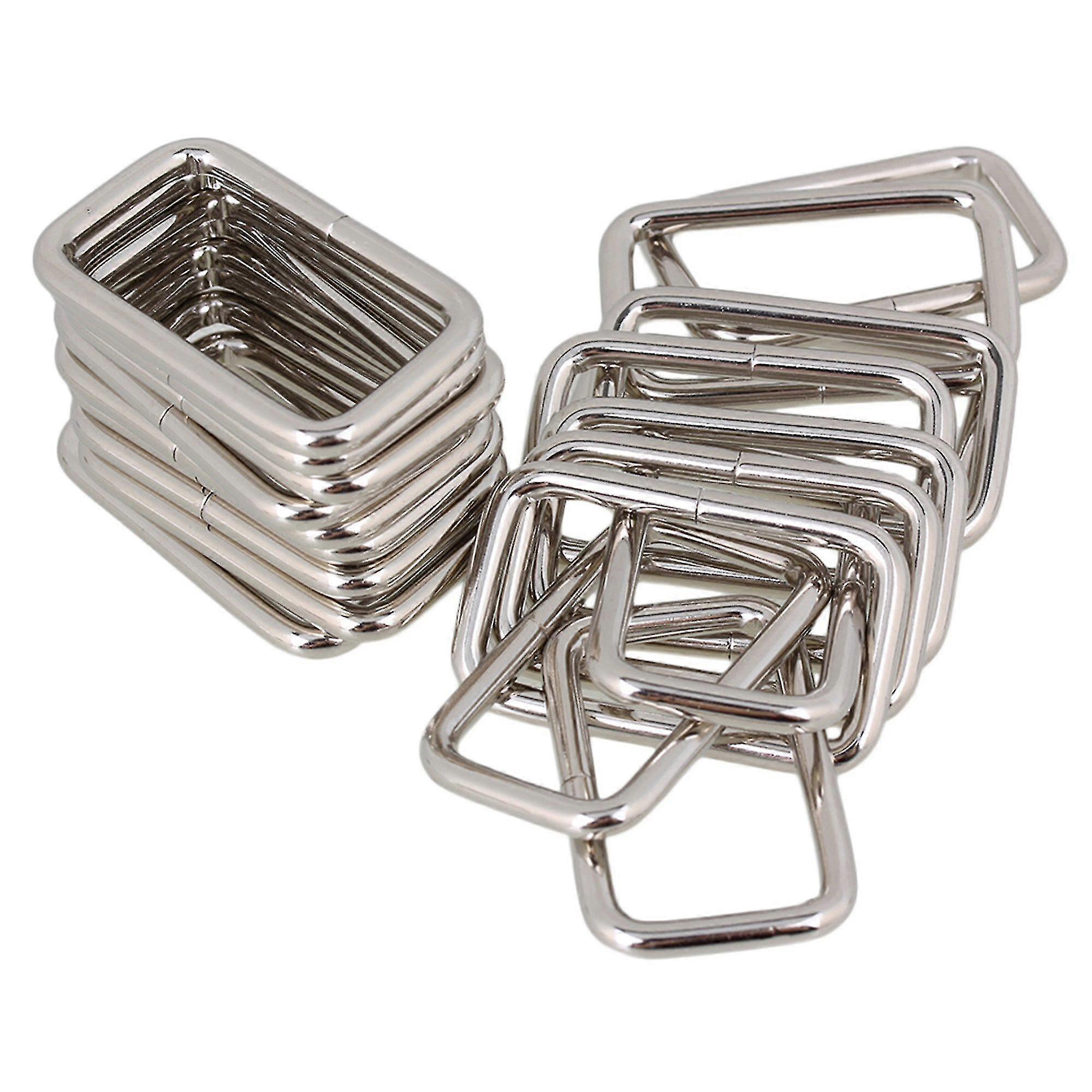 20pieces 1.50 Inch Silver Metal Rect Ring Closeout Durable