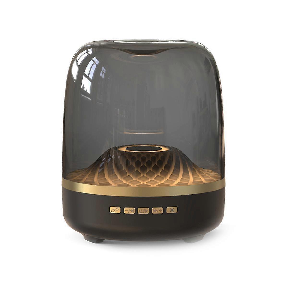 Sound Box Bluetooth Subwoofer Colorful Glass Home High Volume Wireless Computer Speaker Audience Speaker Black