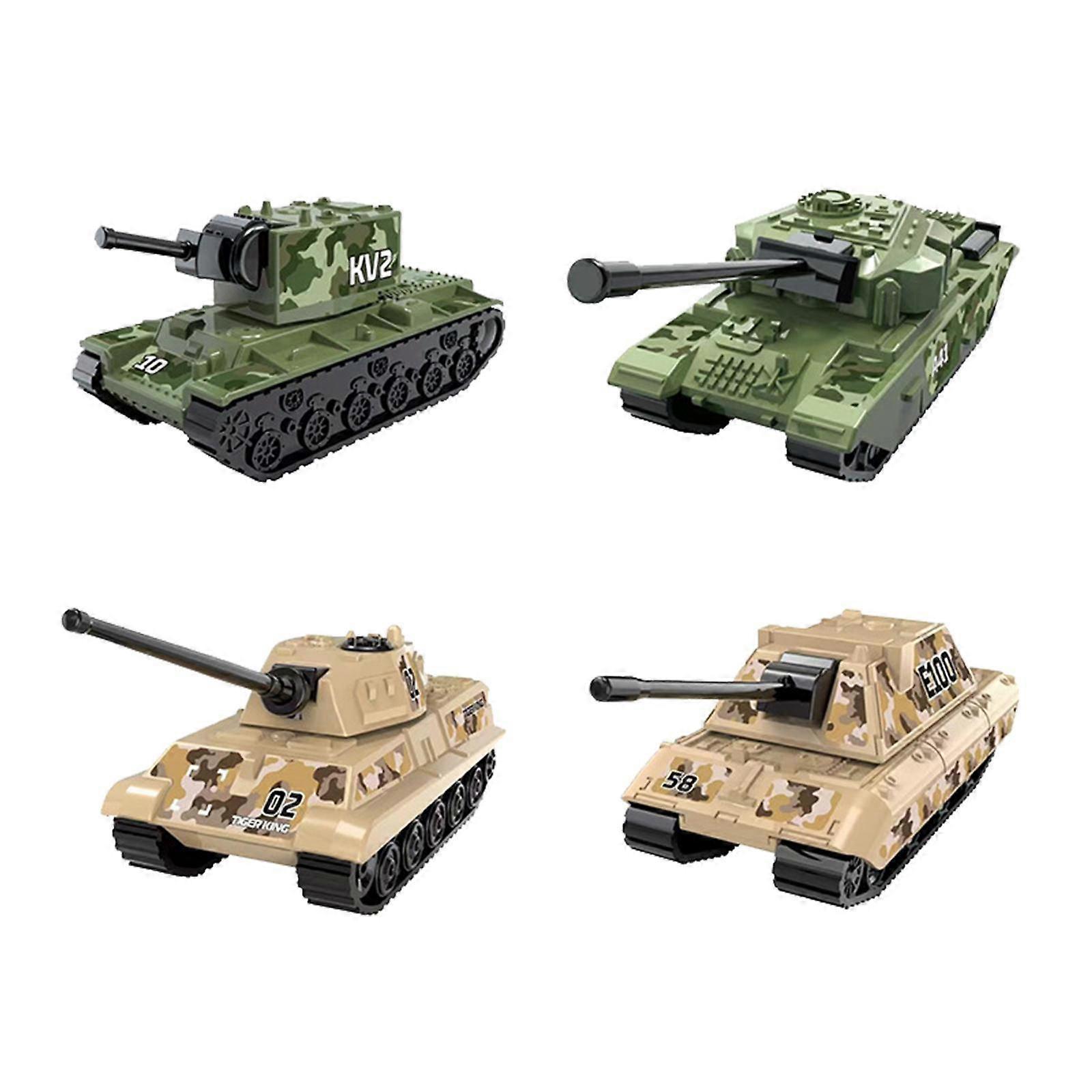 4 Adet Montaj Tankı Modeli TANK A41 Kv2 Çocuklar için 4D Modern Tank Modeli
