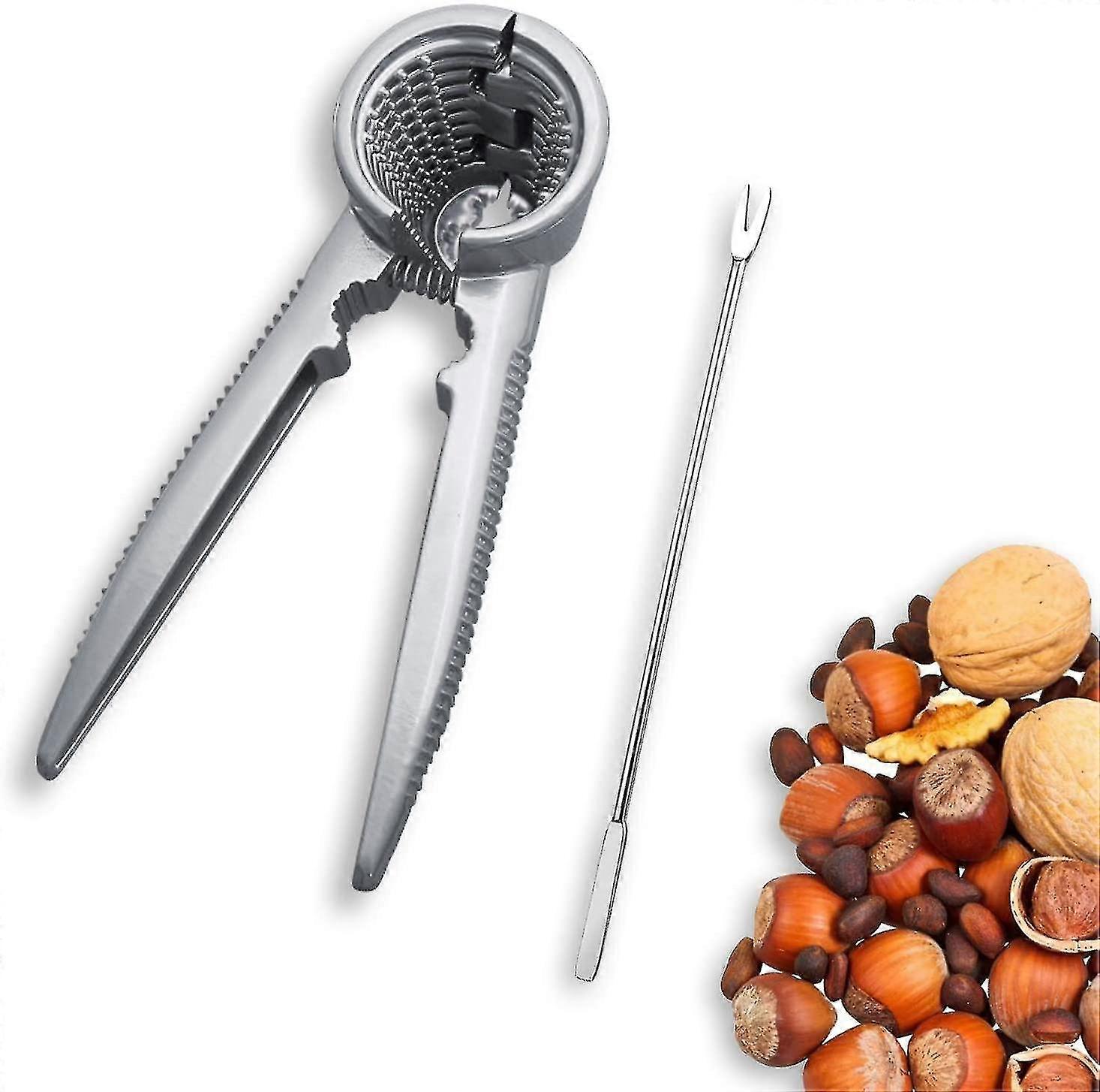 Nutcracker Kit 1 Nutcracker With Stainless Steel Handles For Pecans Walnuts Almonds Hazelnut And Pistachios With 1 Walnut Tool Needle