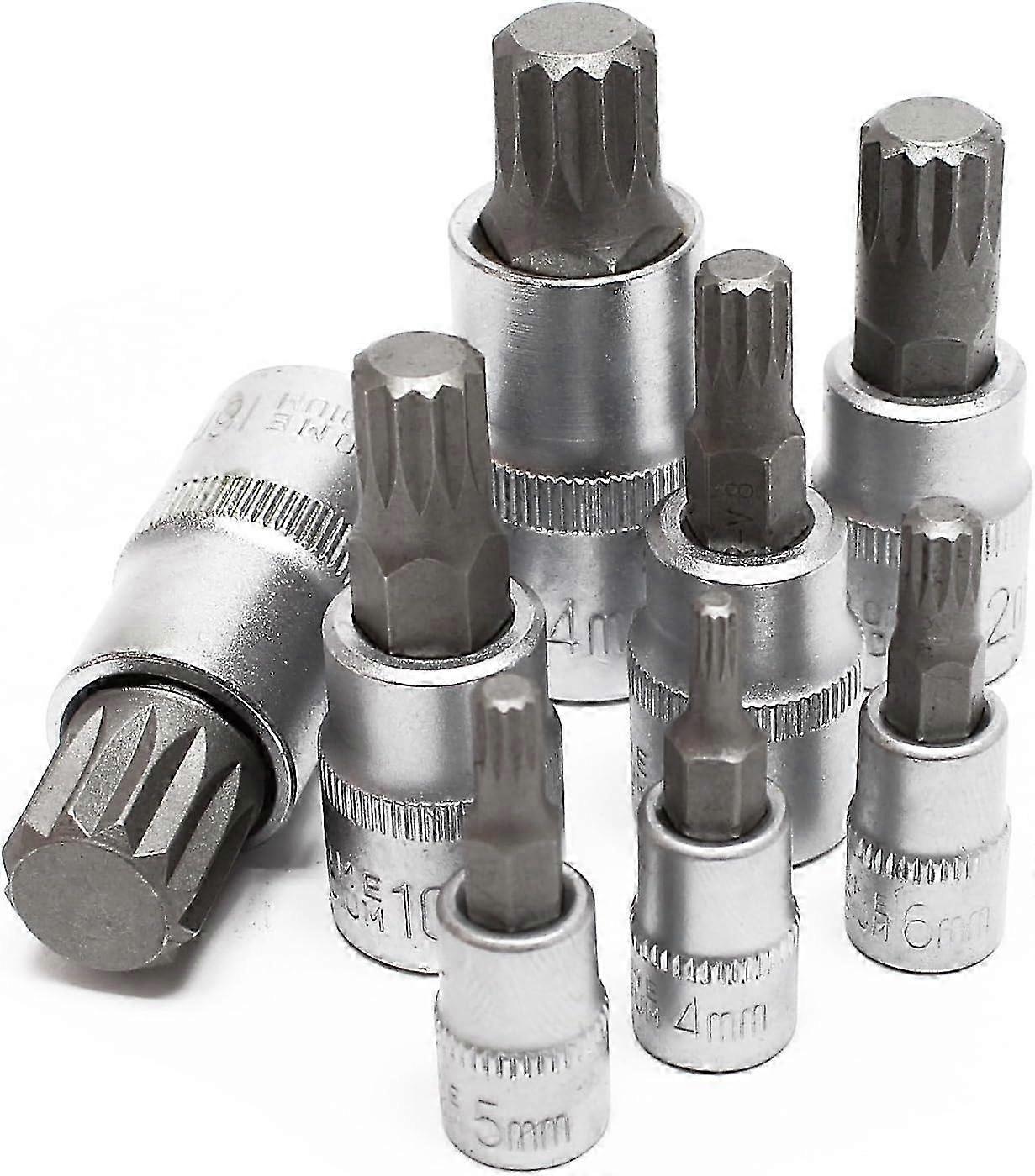 Multi-toothed XZN socket set 8 Pieces M4 - M16