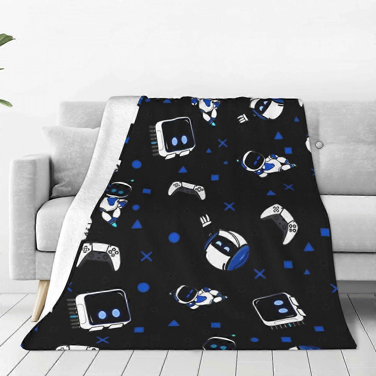 v1186 Filtar A-Astro-Bot och vänner Filtar Dekorativa Flanell Sängkläder Plädar För Soffstol Varm Mjuk Design Kvalitet Överkast Presentidé Filt
