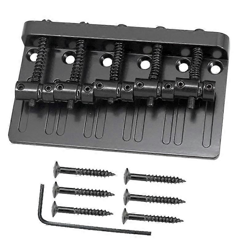 5 String Thickened Bass Saddle Bridge Pull String Plate for 5 String Electric Accessories Black