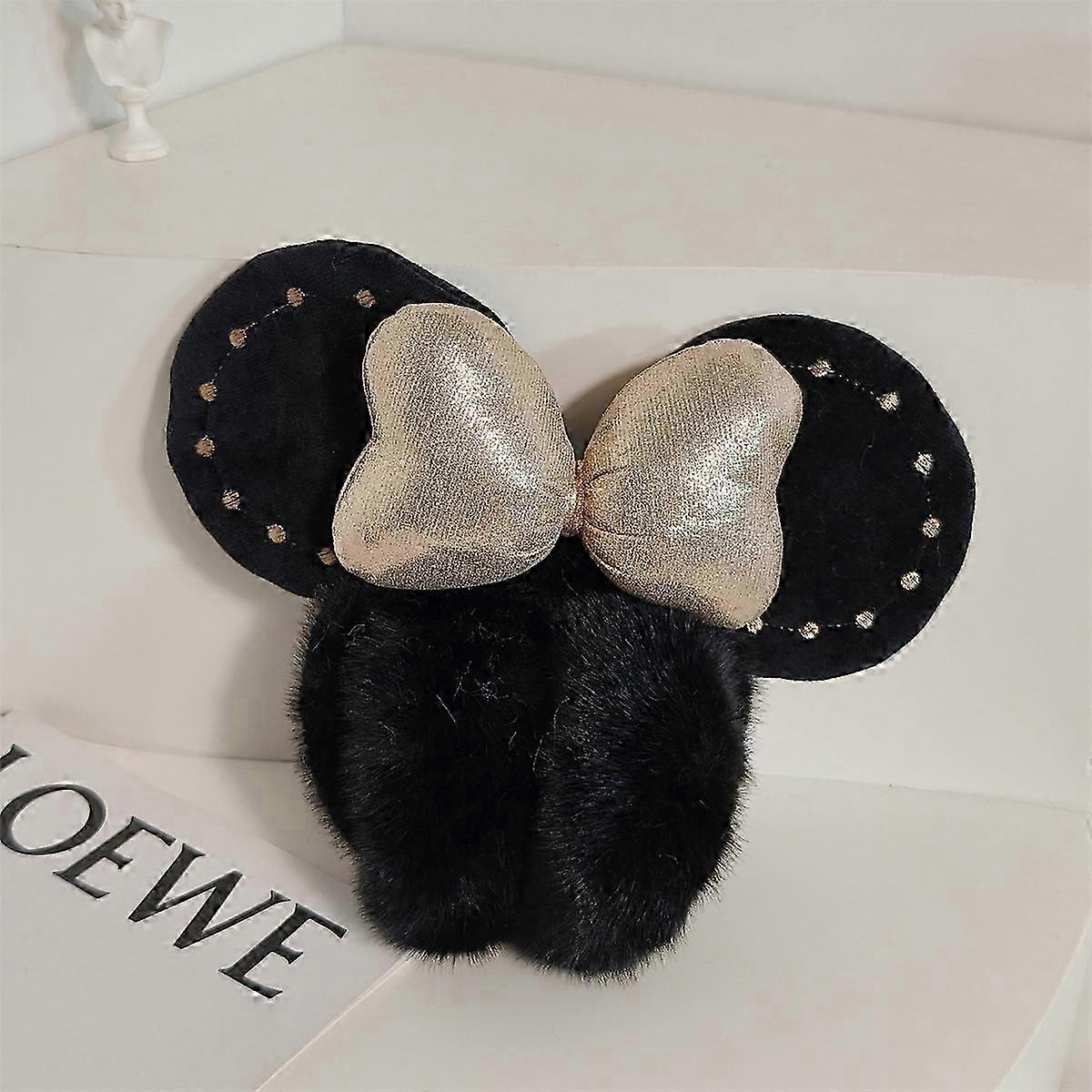 Winter cartoon plush foldable earmuffs, cute girls' warm and cold proof earmuffs