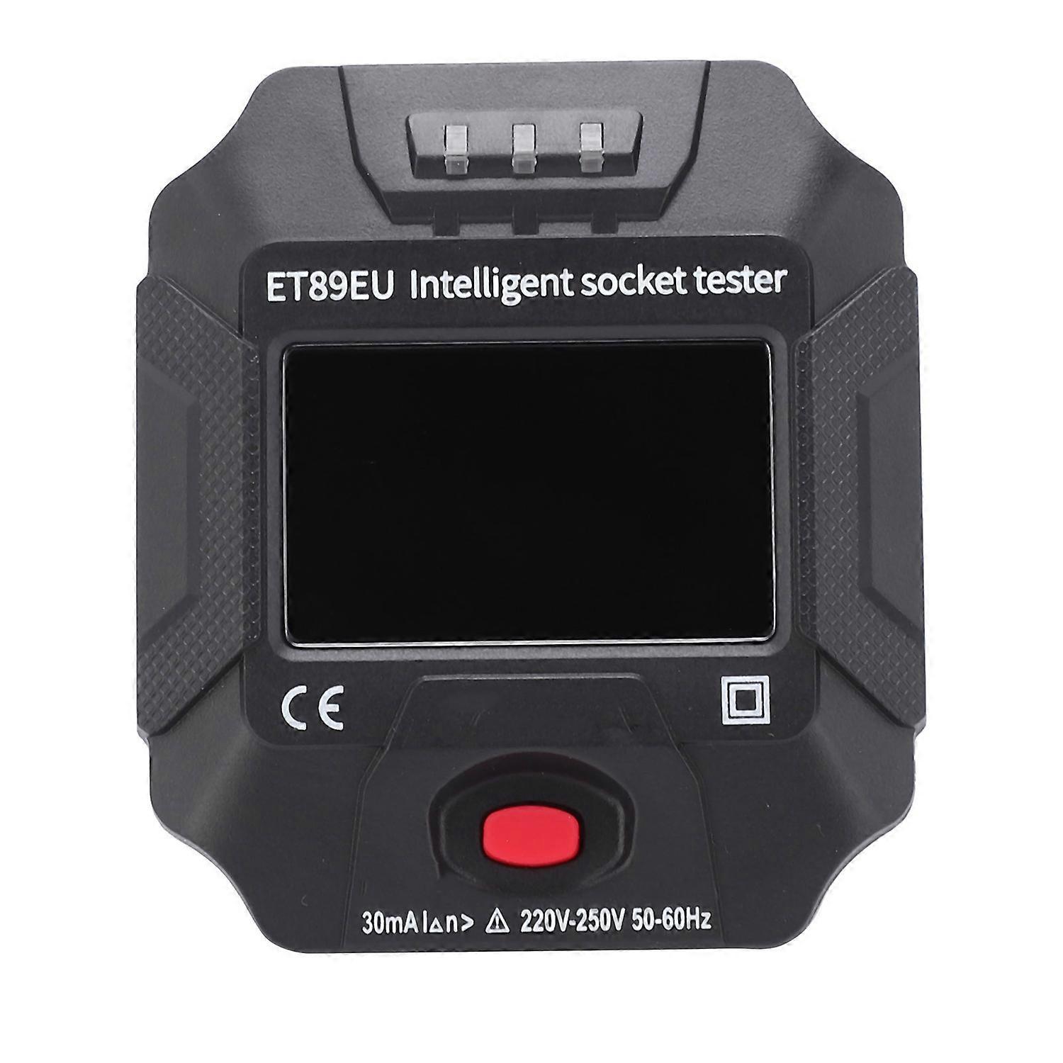ET89EU Intelligent Socket Tester LCD Display Voltage Frequency Detector for Home Appliance AC220V‑