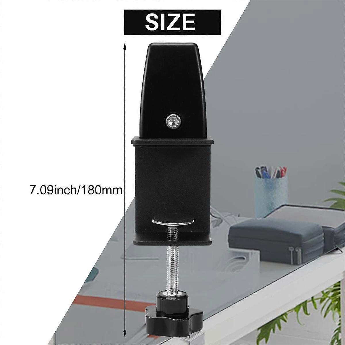 2 Pcs Office Desk Divider Clamp Privacy Screen Clip Holder Bracket Screen Baffle Clamp Partition for Table Clamp -Black