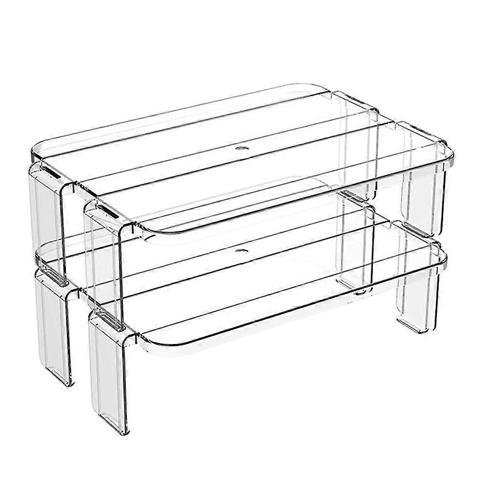 2pcs Fridge Organizer Rack Kitchen Racks Kitchen Items Stackable Shelf Layered Shelf Tray Storage R