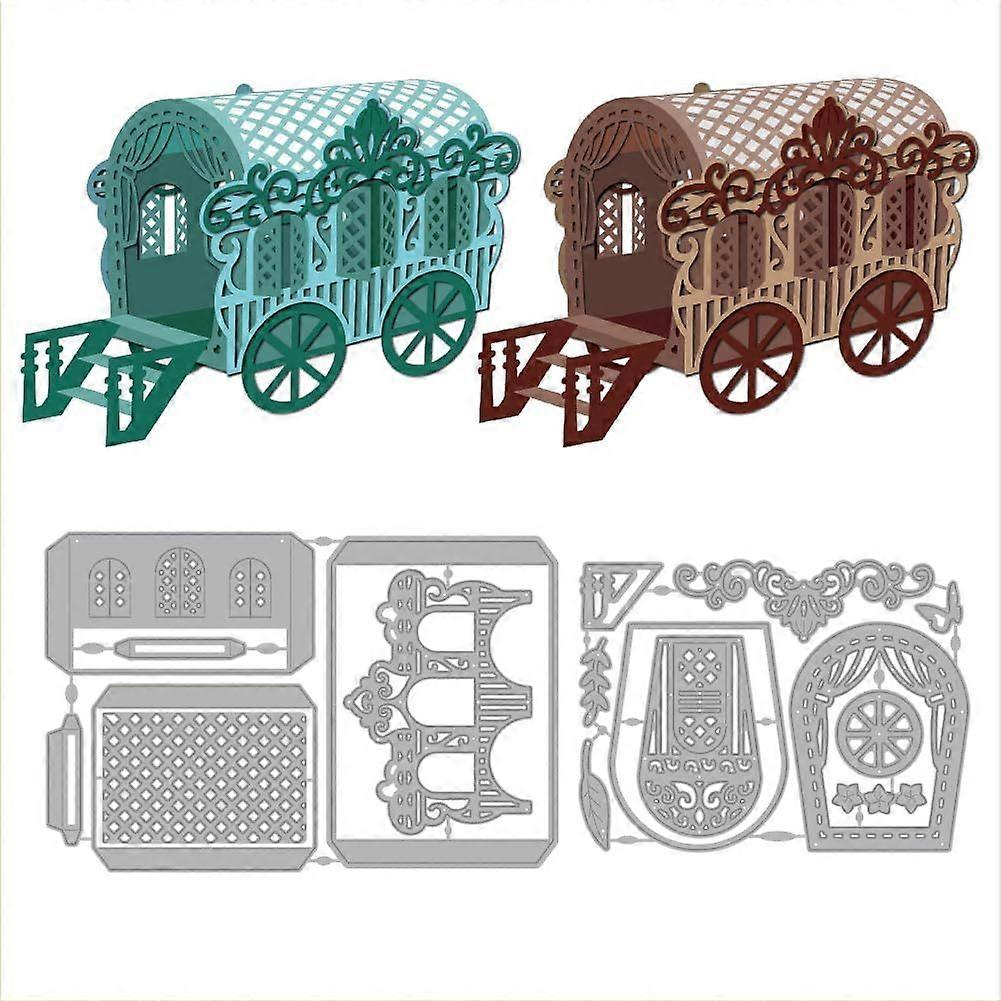 3D Vintage Carriage Cut Dies Metal Frame Cut Dies Cutting Dies for Cards Making DIY Scrapbooking Decor Embossing Holiday Decoration