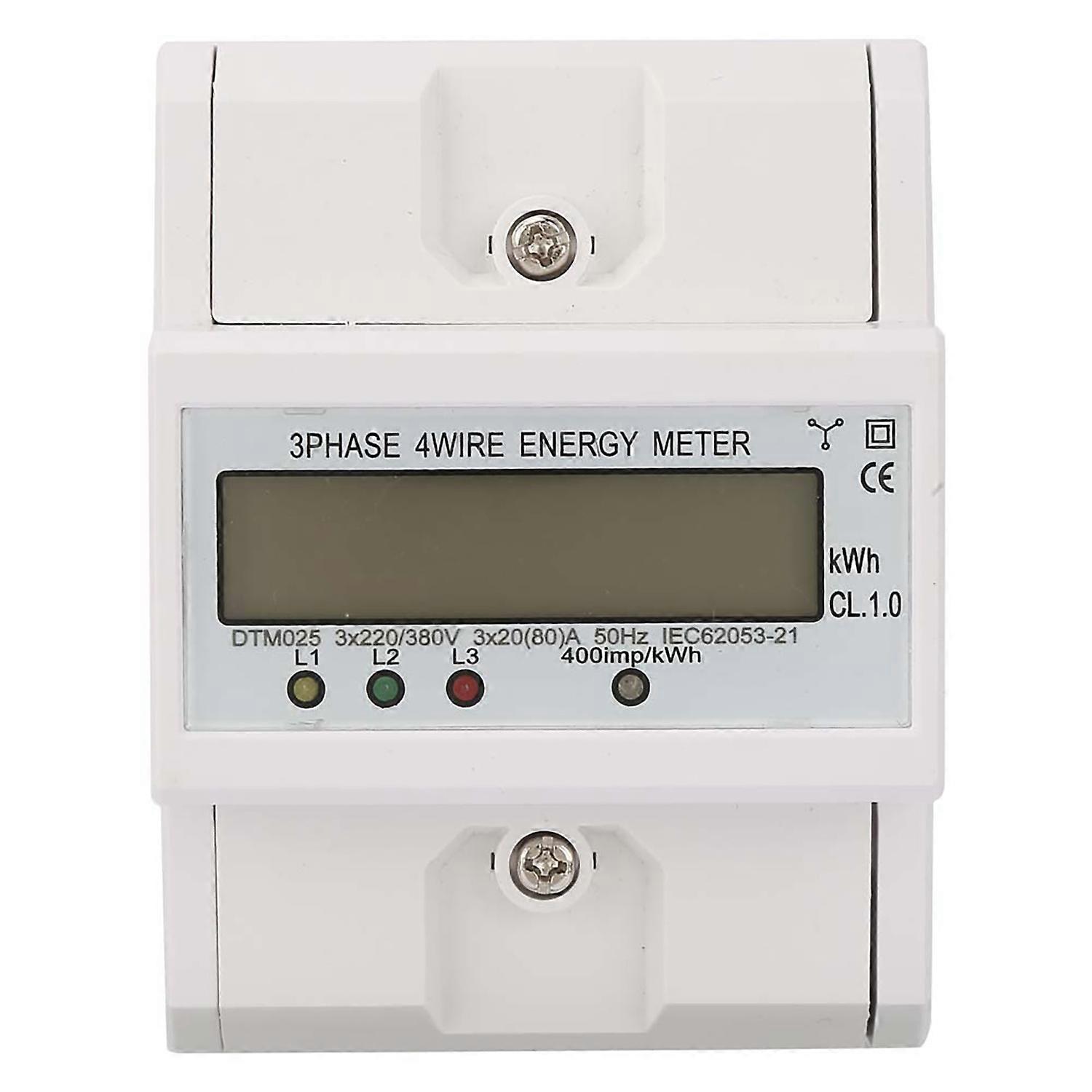 220/380V 20‑80A Energy Consumption Digital Electric Power Meter 3 Phase 4P KWh Meter with LCD