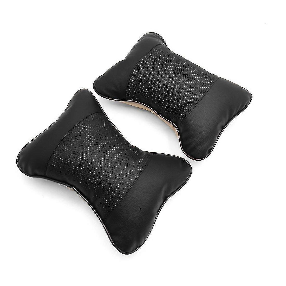 2 Pa Car Headrest Pillow Head Ne Rest Cushion Bla