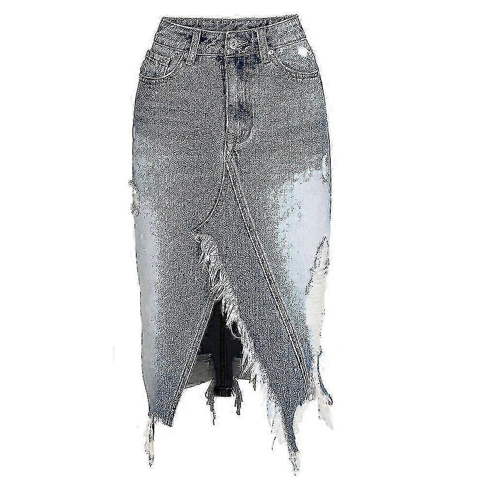 Revityt farkkuhameet, naisten asymmetrinen lyijykynä Farkkuhame