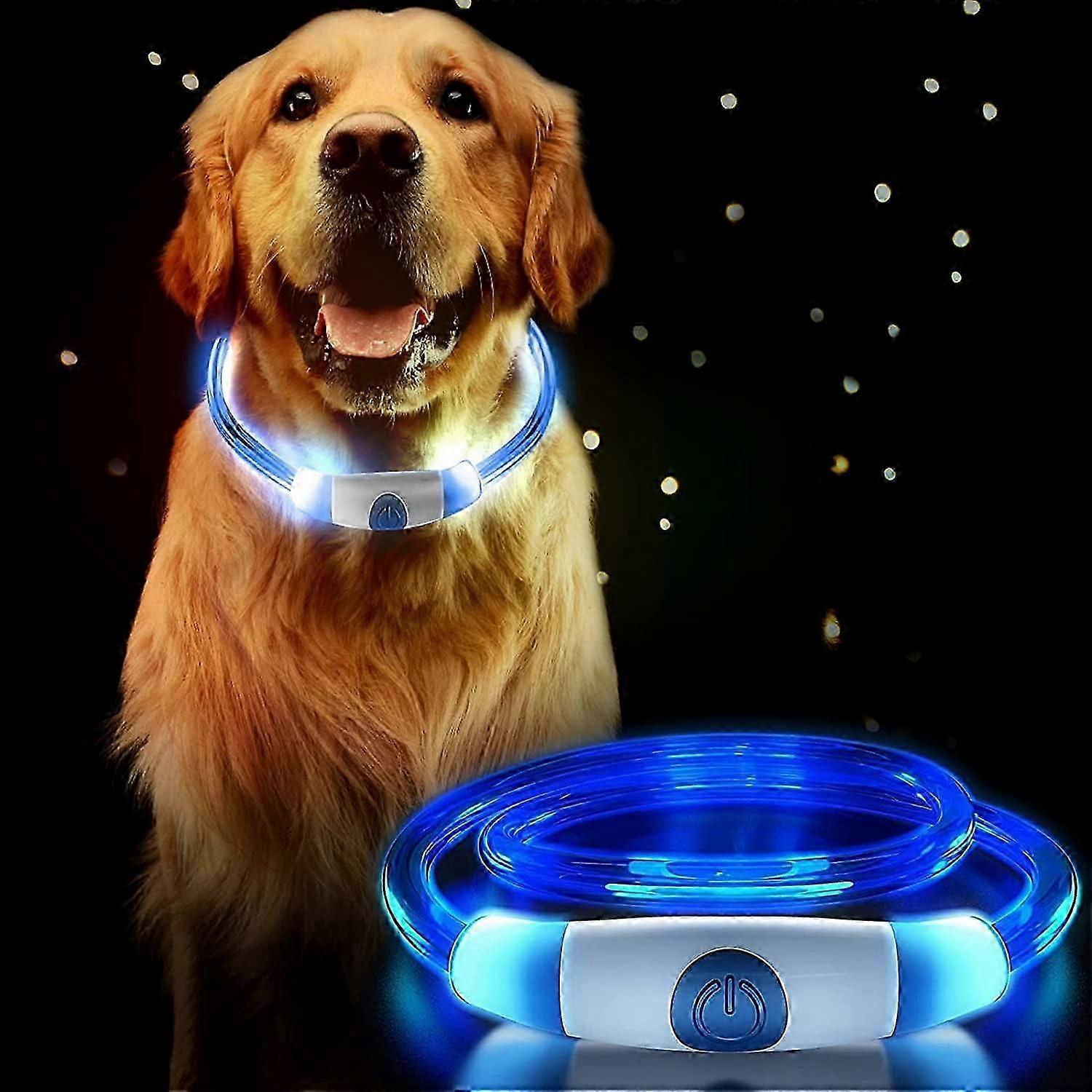 Light Up Dog Collar,Dog Collar Lights for The Dark,Rechargeable, Size-Adjustable Light for Dog Collar with Three Modes