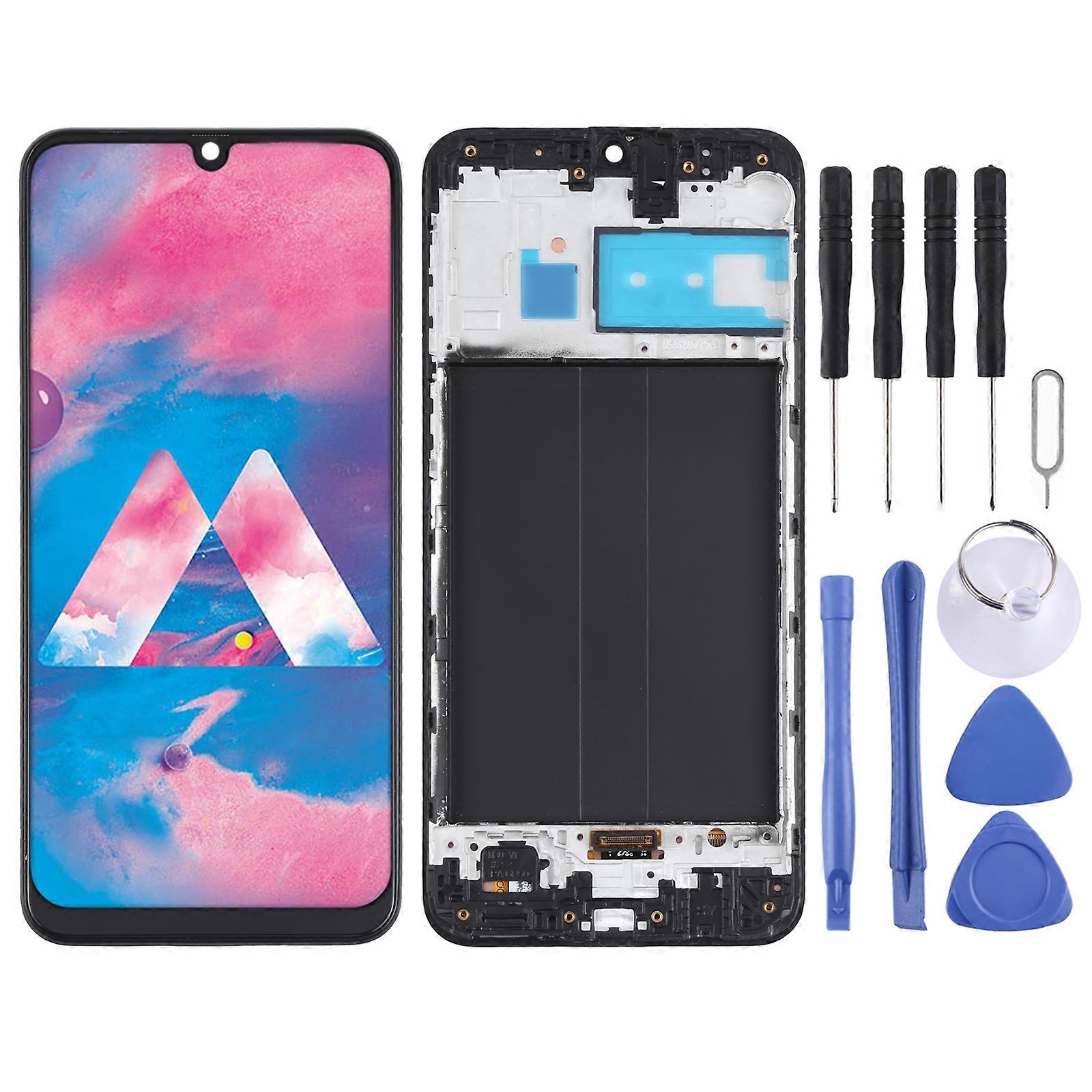 COMPATIBLE LCD Screen and Digitizer Full Assembly with Frame for Samsung Galaxy M30 SM-M305 (Black)