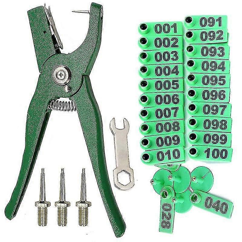Livestock Animal Ear Tag Pliers, With Number 001-100 Ear Tags