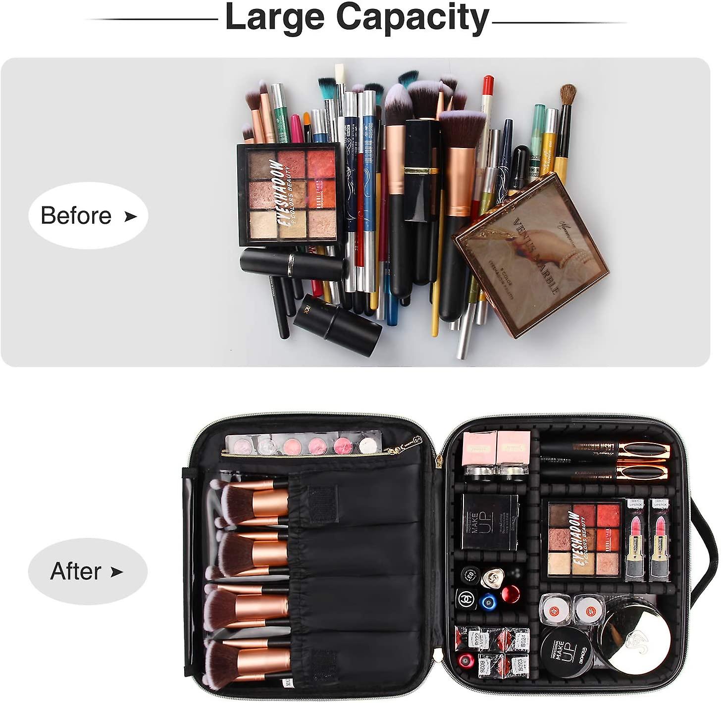 Travel Makeup Case, Professional Cosmetic Makeup Bag Organizer