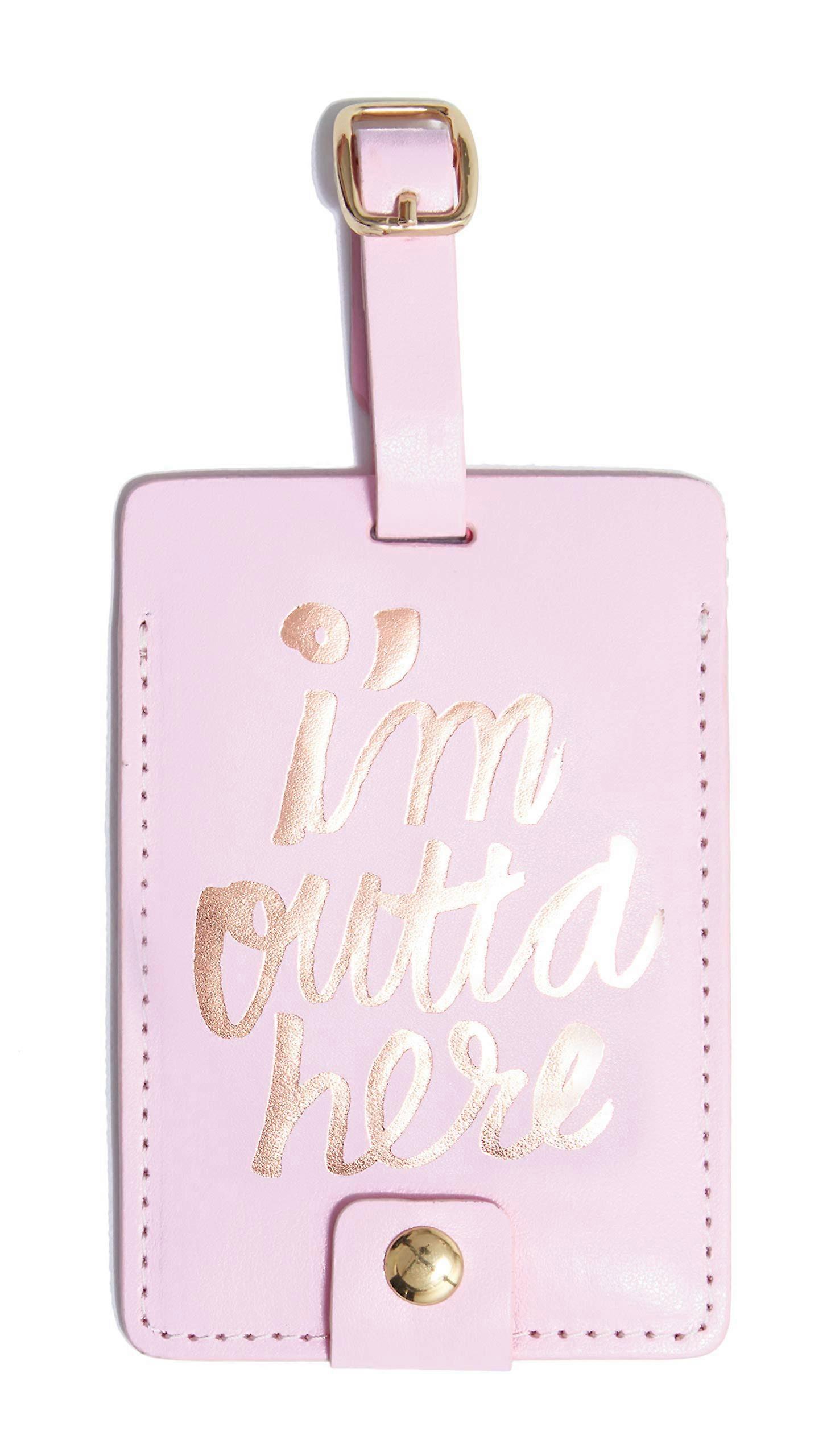 Pink Metallic Luggage Tag for Travel, Durable Design, Personal ID Holder, Lightweight and Stylish with Adjustable Strap