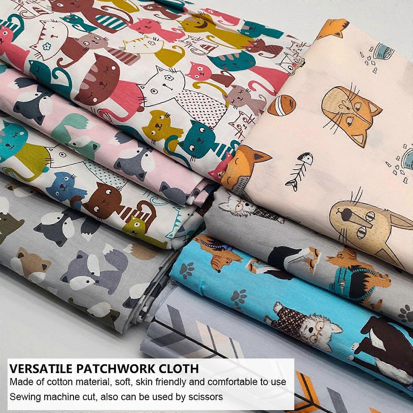 8Pcs 1Set Printing Cloths Versatile Patchwork Cloths for Home (Random Color)