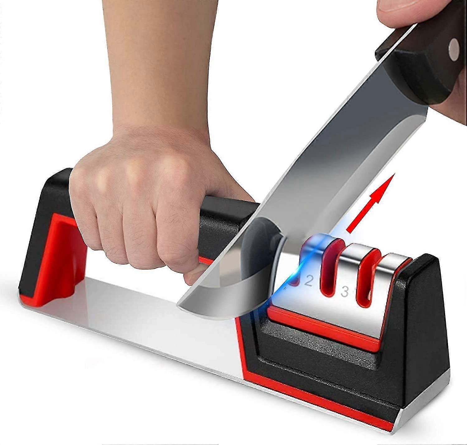 Knife Sharpener, Knife Sharpener Knife Sharpener Professional 3 Levels Manual Gift