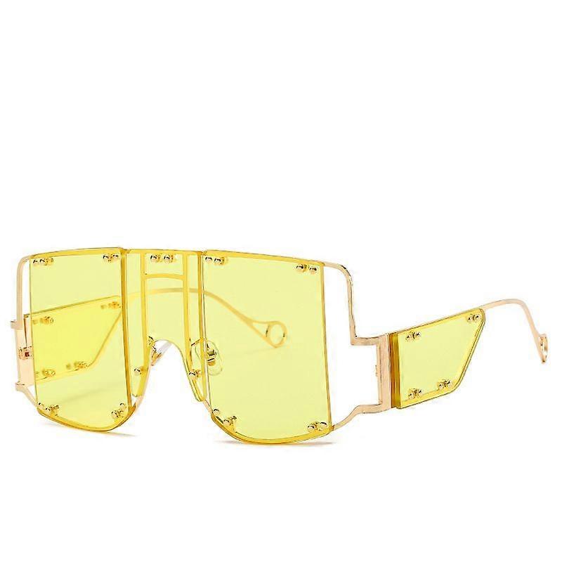 Flat Top oversized slnečné okuliare pre ženy Muži Rivet Mirror Módne okuliare Retro Square Okuliar Odtiene Okuliare Okuliar