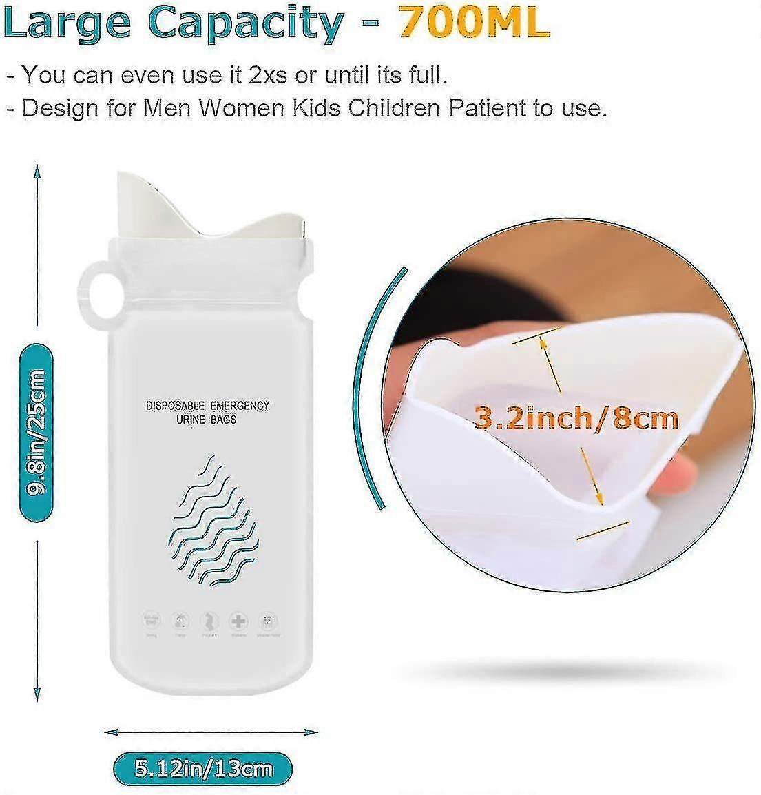 20 Pack 700 Ml engangs urinal tasker, Camping Tisse Tasker