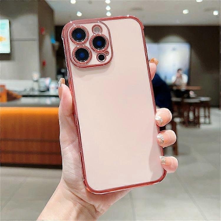 Compatible For iPhone 16 Pro Max Case Electroplated Frame TPU Soft Phone Cover