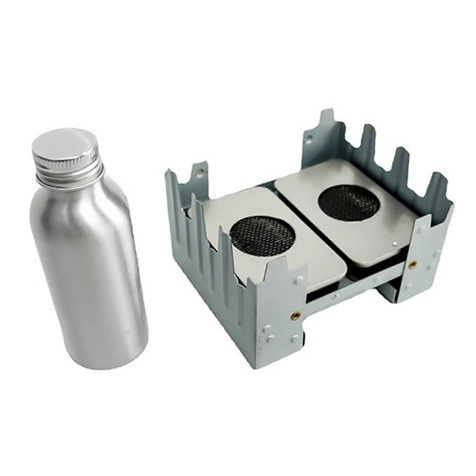 Outdoor Stainless Steel Bottle Cooker Mini Grill Portable Alcohol Stove Foldable Grill Burning Pocket Alcohol Camping Stove