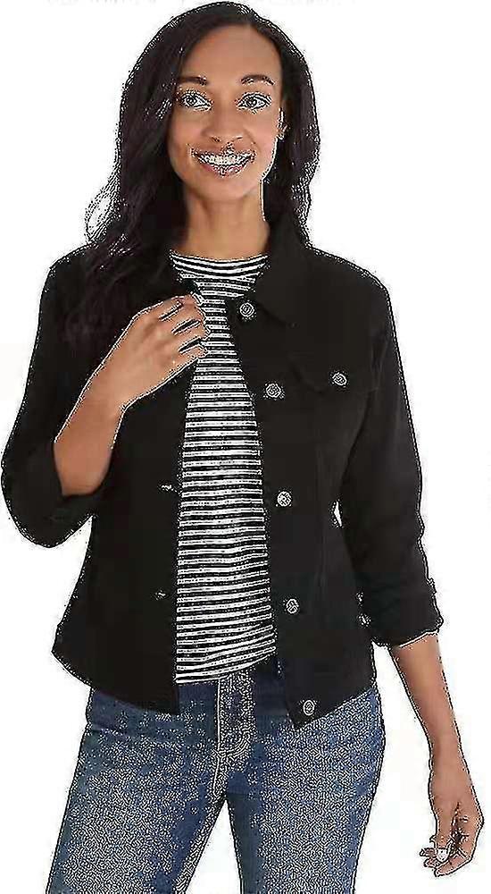 Women's Denim Jacket Classic Fit Button Front Poly Blend Casual & Dressy EU Sizes