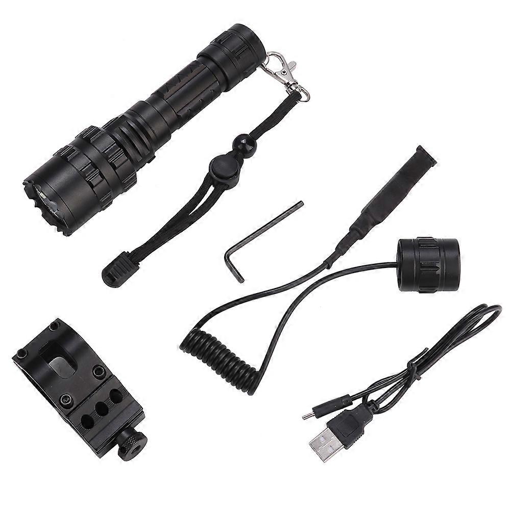 LED Flashlight Torch with Picatinny Rail Mount, High Lumens, Waterproof, Compact Design, Tactical Light for Firearms