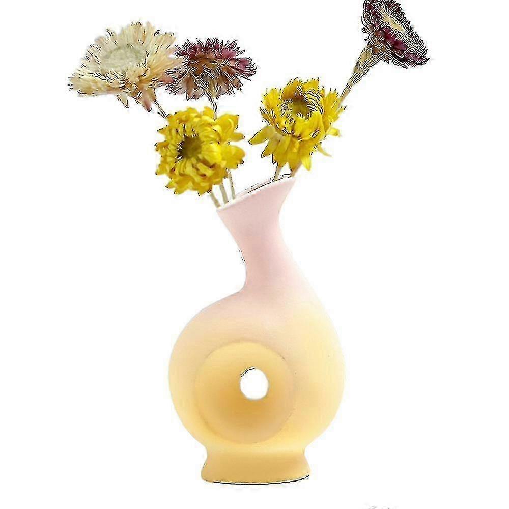 Gradient Color Ceramic Vase for Modern Home Decor Ornament