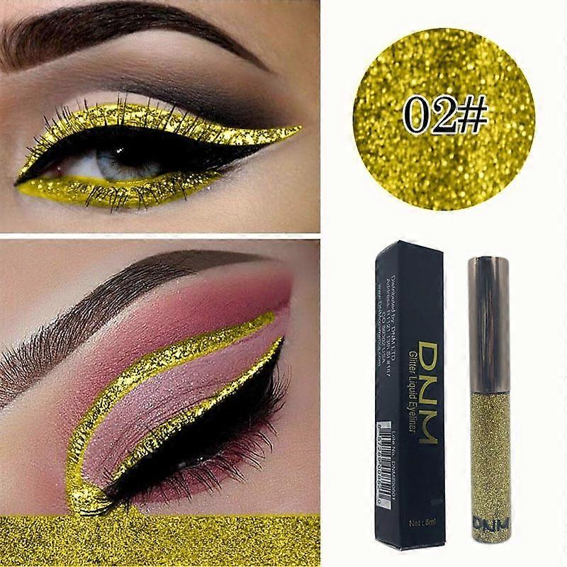 DNM 16 Color Glitter Liquid Eyeliner Pearlescent Sequins Bright Eye Shadow Shiny Long Lasting Waterproof Eyeshadow Makeup