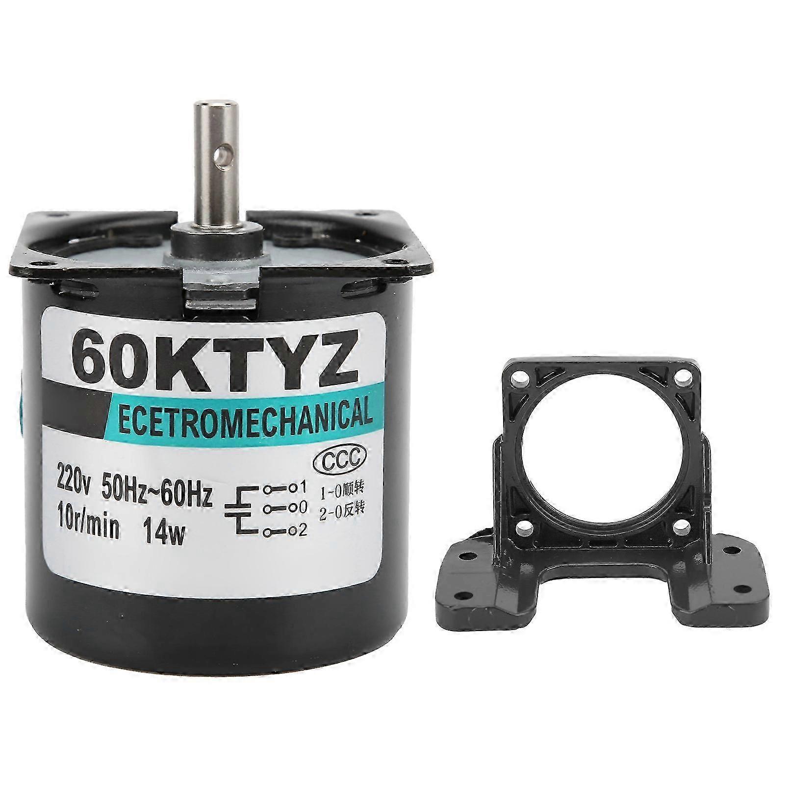 AC Synchronous Motor 14W Permanent Magnet 2Way High Torsion Central Shaft Bracket XD60KTYZ(10rpm/min AC220V)